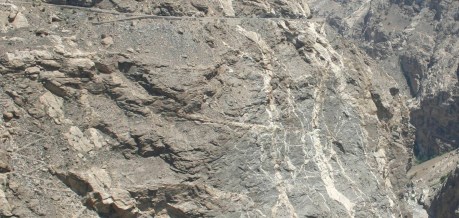 Figure 10. An injection complex on the southwest corner of the Leo Pargil dome as exposed in the Spiti gorge, NW India.