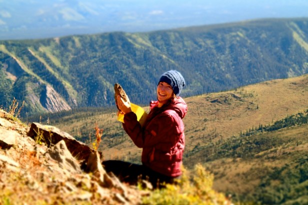 Figure 2: Author finding leaf fossils.