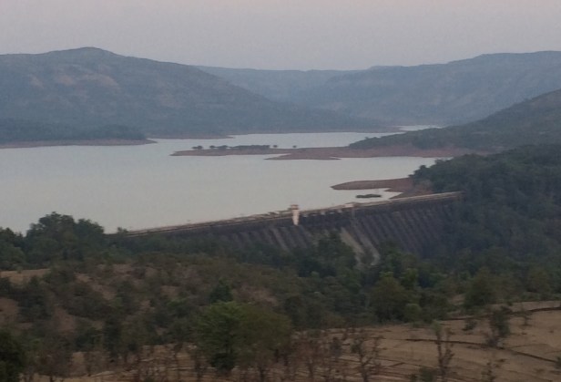The Koyna reservoir sits on top of Deccan Trap basalts and induces seismicity in this region of the Western Ghats.