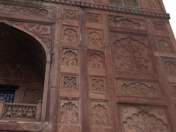 Some of the Vindhyan sandstone of Red Fort is intricately carved.