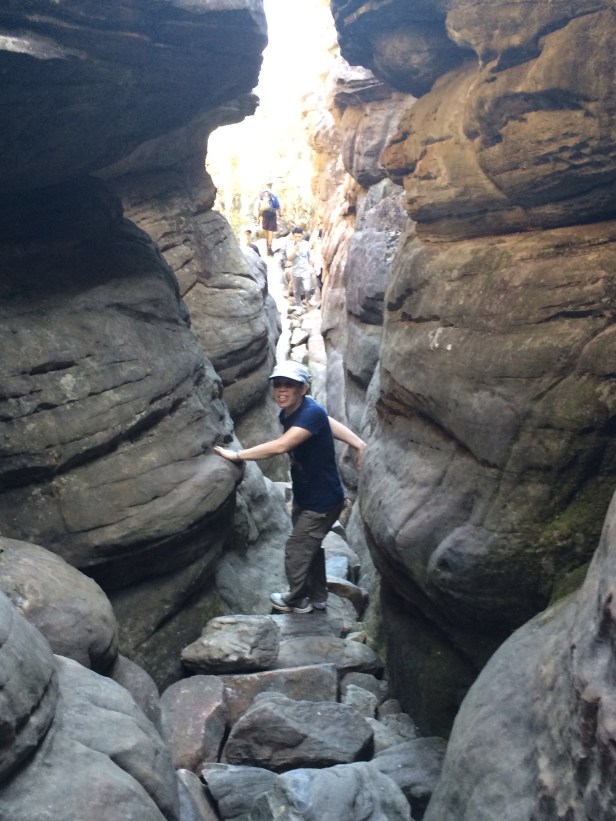 The Grampians trail took us through a narrow canyon in the Silurian sandstones.