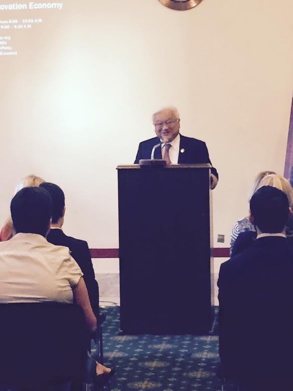 Representative Honda addressing the briefing attendees. Credit: Kasey White.