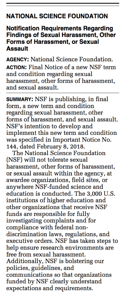 NSF Notice