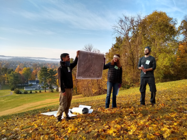 Figure 2. Stop 1. Martinsville City Park (Jimmy Nash Park). Overview of field trip, White River Valley in the distant fog to the north.