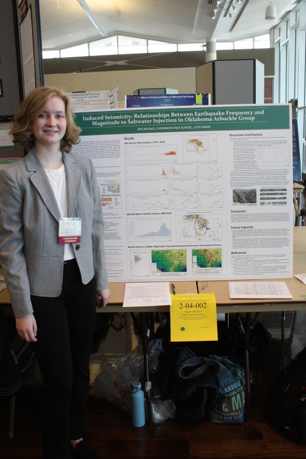 Second place GSA winner Ms. Skylar Gale. Photo courtesy of Colorado Science and Engineering Fair - used by permission.