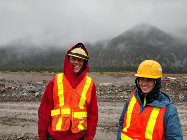 Penelope Vorster, USFS, Custer Gallatin NF, With Montana Conservation Corps member Dustin Kisner touring mine facilities at Sibanye Stillwater East Boulder extension, 2019. 