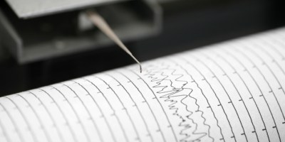 A seismometer renders a reading